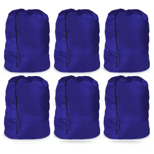 6 Pc Heavy Duty Laundry Bag Drawstring Jumbo Large Hamper Washing Clothes 24x35