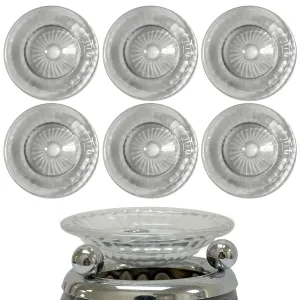 6 X Replacement Round Dish Bowl Lid Oil Warmers Tart Burners 3 Inch Clear Glass