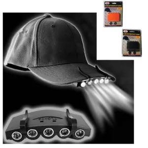 Clip On 5 LED Head Cap Hat Light Head Lamp Torch Fishing Camping Hunting Outdoor