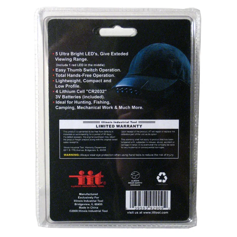 Clip On 5 LED Head Cap Hat Light Head Lamp Torch Fishing Camping Hunting Outdoor
