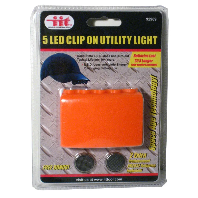 Clip On 5 LED Head Cap Hat Light Head Lamp Torch Fishing Camping Hunting Outdoor