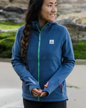 Crest Recycled Polartec Fleece Hoodie - Dark Denim Marl