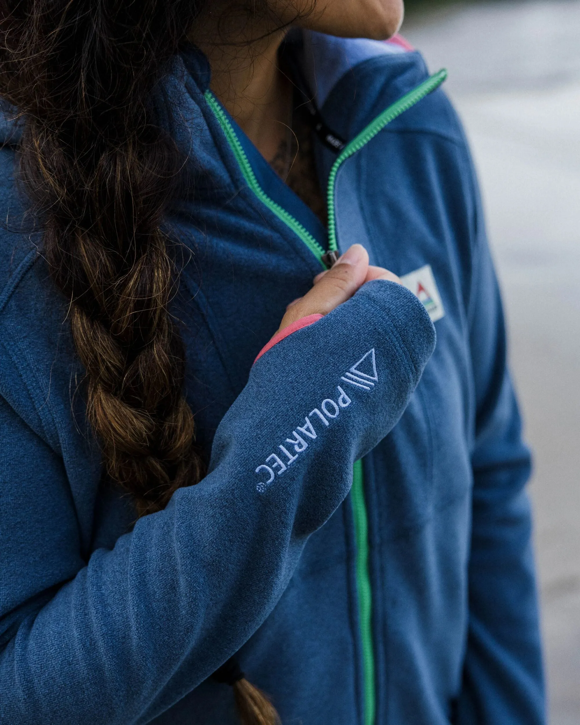 Crest Recycled Polartec Fleece Hoodie - Dark Denim Marl