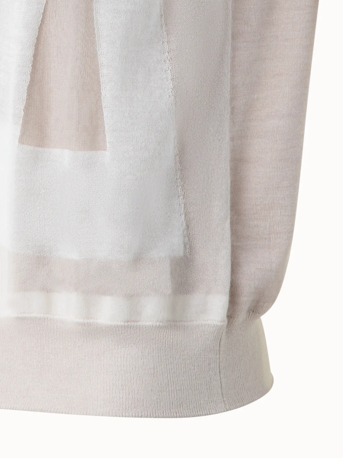 Double Layer Intarsia Knit Sweater