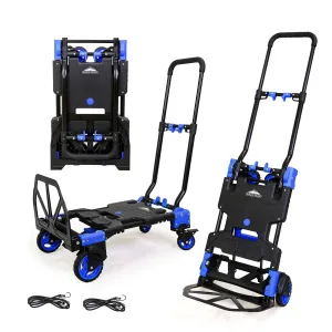EAGLE PEAK Folding Dolly Cart 330 lb Capacity with Bungee Cords, Multi-Position for Luggage/Travel/Move/Transportation
