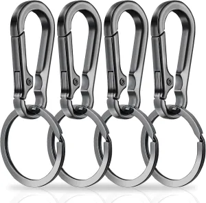 Heavy Duty Carabiner Keychain, Zinc Alloy Key Chain with Keyring Quick Release Car Key Ring Clips Holder for Men