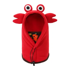 Little Surprise Box  3dCrab Theme  Fleece Winter Cap Covering Mouth, Neck And Head For Minus Degree Temperature, 5 Yrs And Above