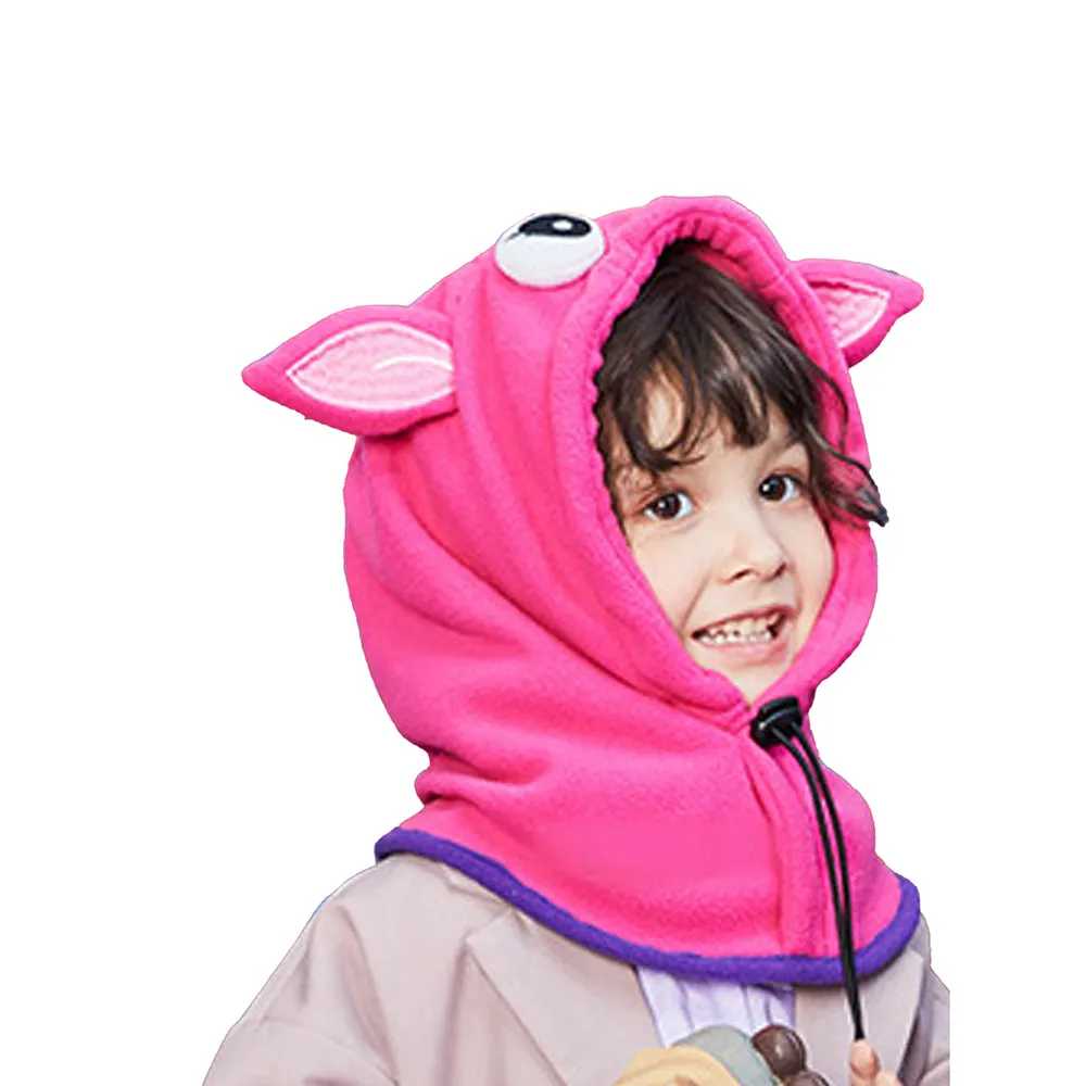 Little Surprise Box Bright Pink Uni Fleece Winter Cap covering Mouth, Neck And Head For Minus Degree Temperature, 5 yrs And Above