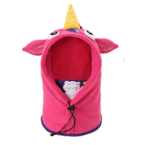 Little Surprise Box Bright Pink Uni Fleece Winter Cap covering Mouth, Neck And Head For Minus Degree Temperature, 5 yrs And Above