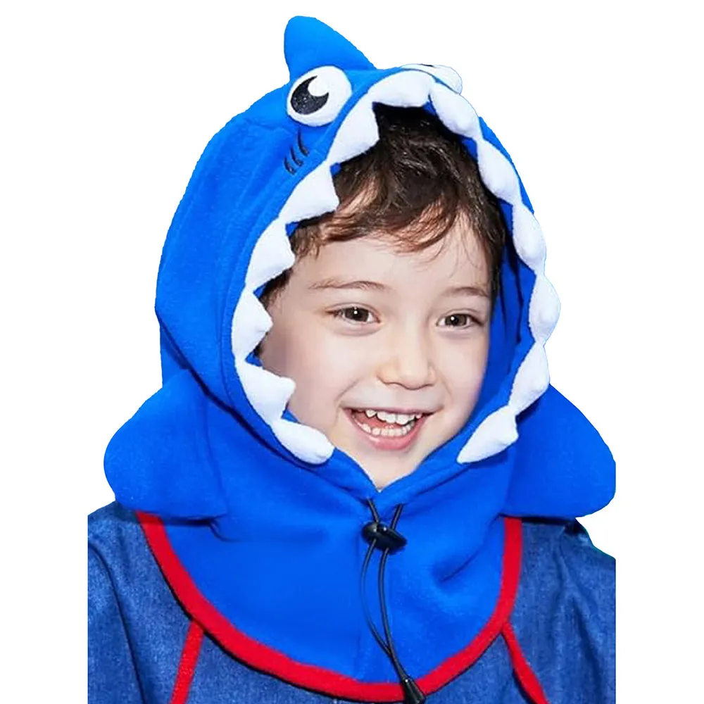 Little Surprise Box Shark Penguin Theme Fleece Winter Cap Covering Mouth, Neck And Head For Minus Degree Temperature, 5 yrs And Above