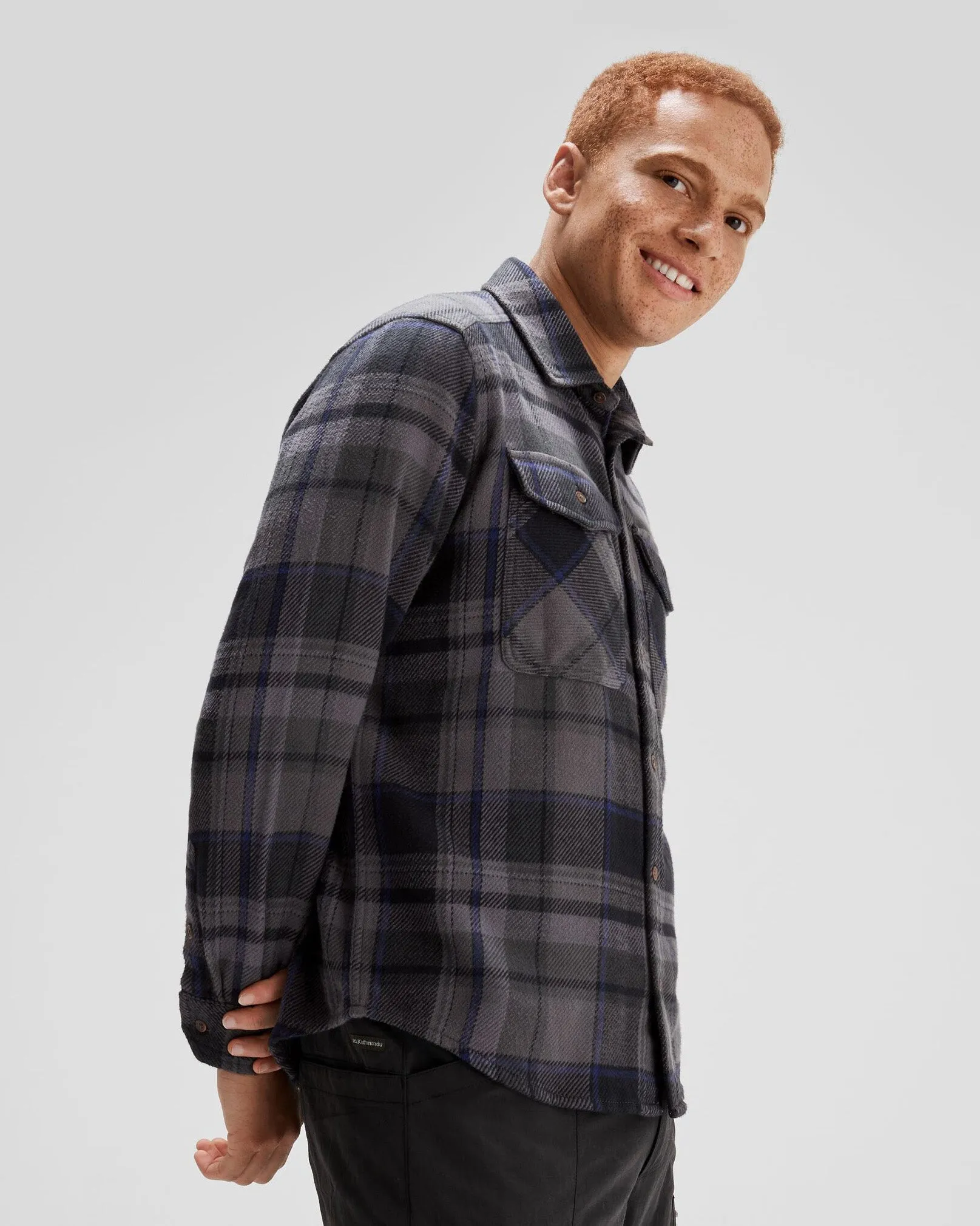 Men's Huntly Long Sleeve Shirt - Hut Plaid Charcoal