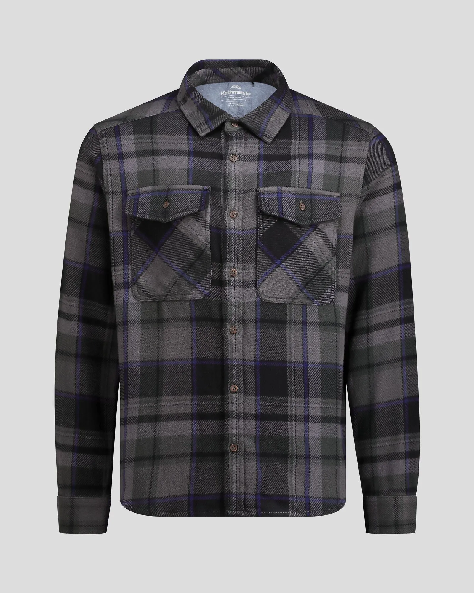 Men's Huntly Long Sleeve Shirt - Hut Plaid Charcoal