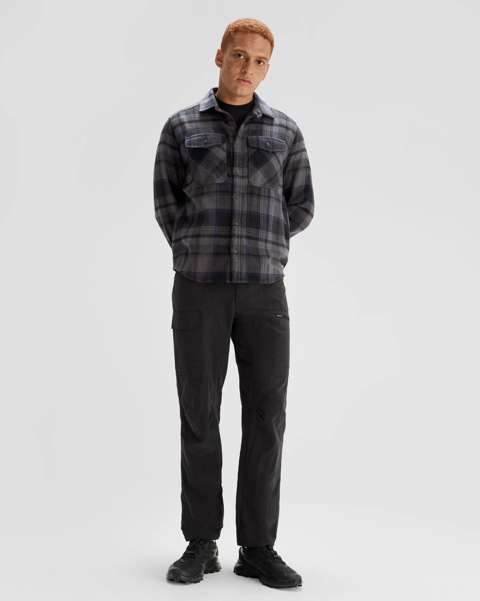 Men's Huntly Long Sleeve Shirt - Hut Plaid Charcoal