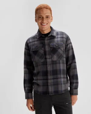 Men's Huntly Long Sleeve Shirt - Hut Plaid Charcoal