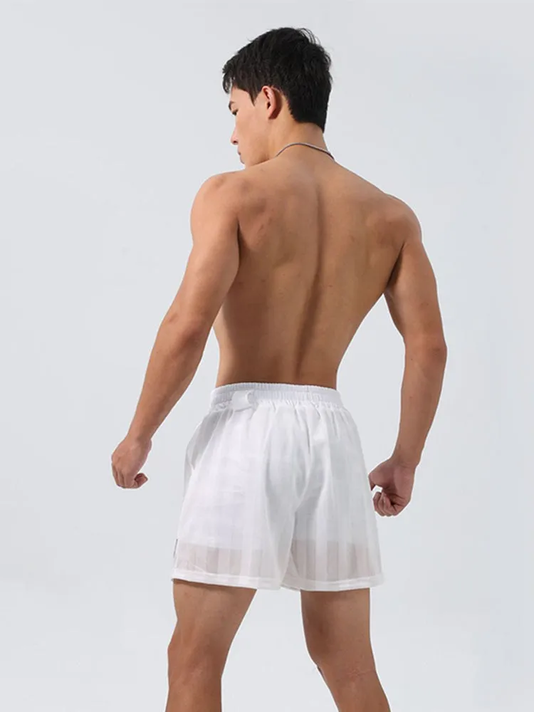 Men's Mesh-Lined Double-Layer Sports Fitness Breathable Sweat-Wicking Quick-Dry Shorts