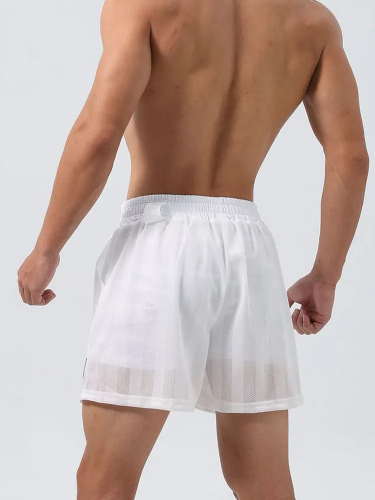 Men's Mesh-Lined Double-Layer Sports Fitness Breathable Sweat-Wicking Quick-Dry Shorts