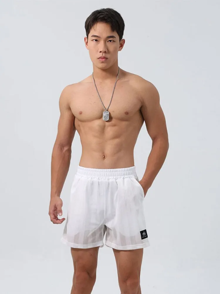 Men's Mesh-Lined Double-Layer Sports Fitness Breathable Sweat-Wicking Quick-Dry Shorts