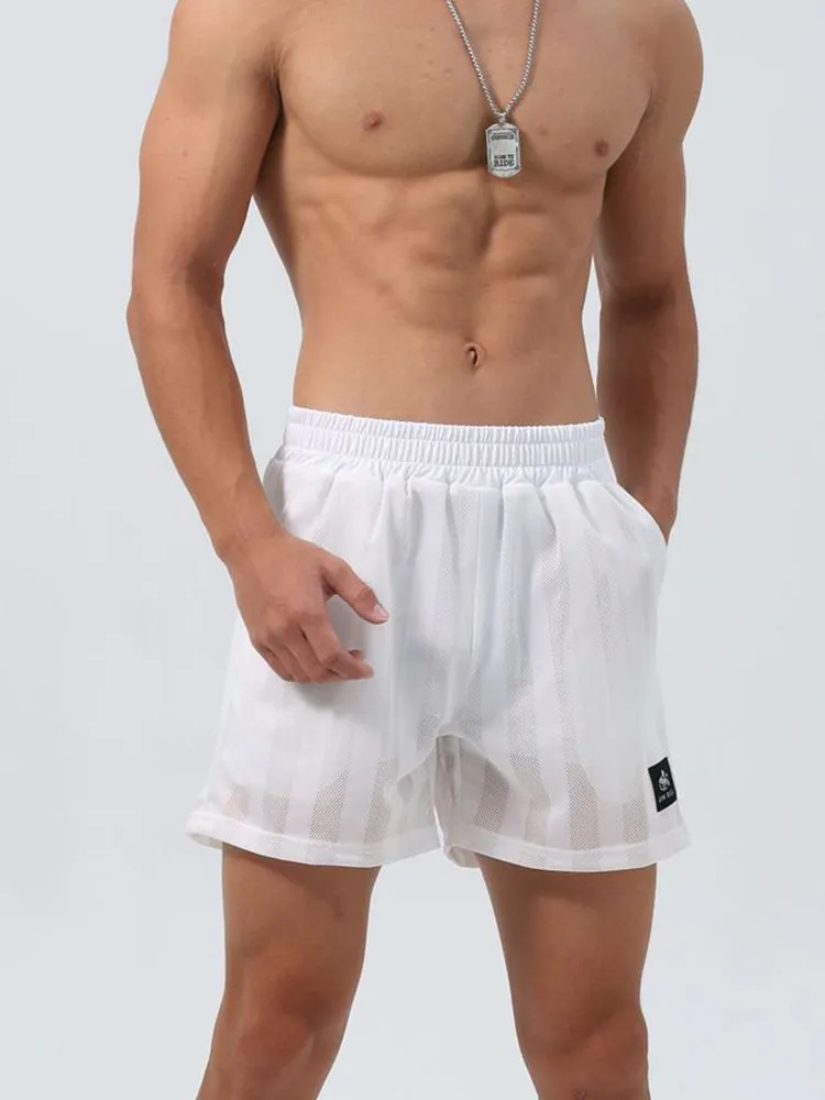 Men's Mesh-Lined Double-Layer Sports Fitness Breathable Sweat-Wicking Quick-Dry Shorts