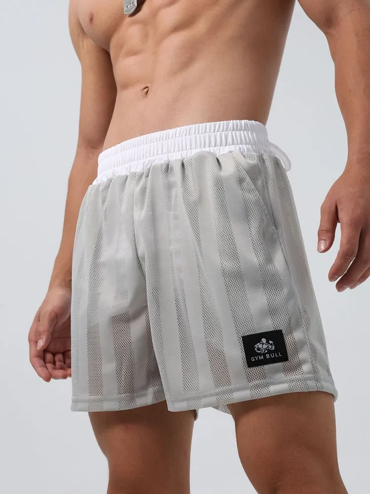 Men's Mesh-Lined Double-Layer Sports Fitness Breathable Sweat-Wicking Quick-Dry Shorts