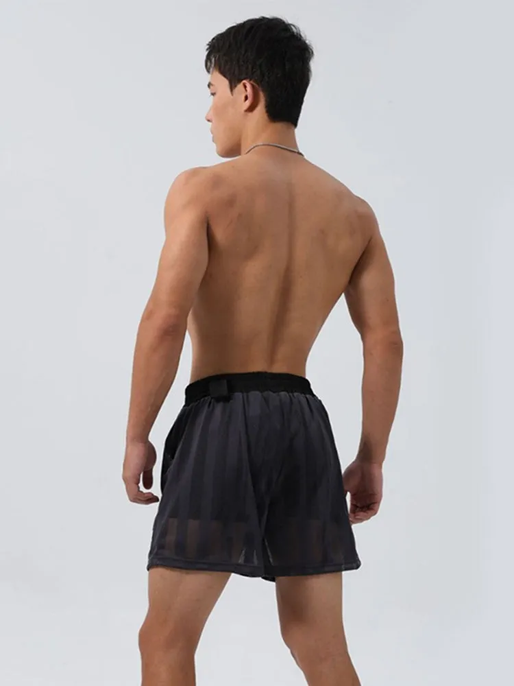 Men's Mesh-Lined Double-Layer Sports Fitness Breathable Sweat-Wicking Quick-Dry Shorts