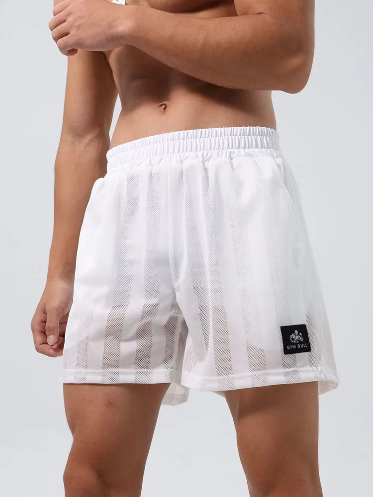Men's Mesh-Lined Double-Layer Sports Fitness Breathable Sweat-Wicking Quick-Dry Shorts