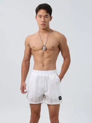 Men's Mesh-Lined Double-Layer Sports Fitness Breathable Sweat-Wicking Quick-Dry Shorts