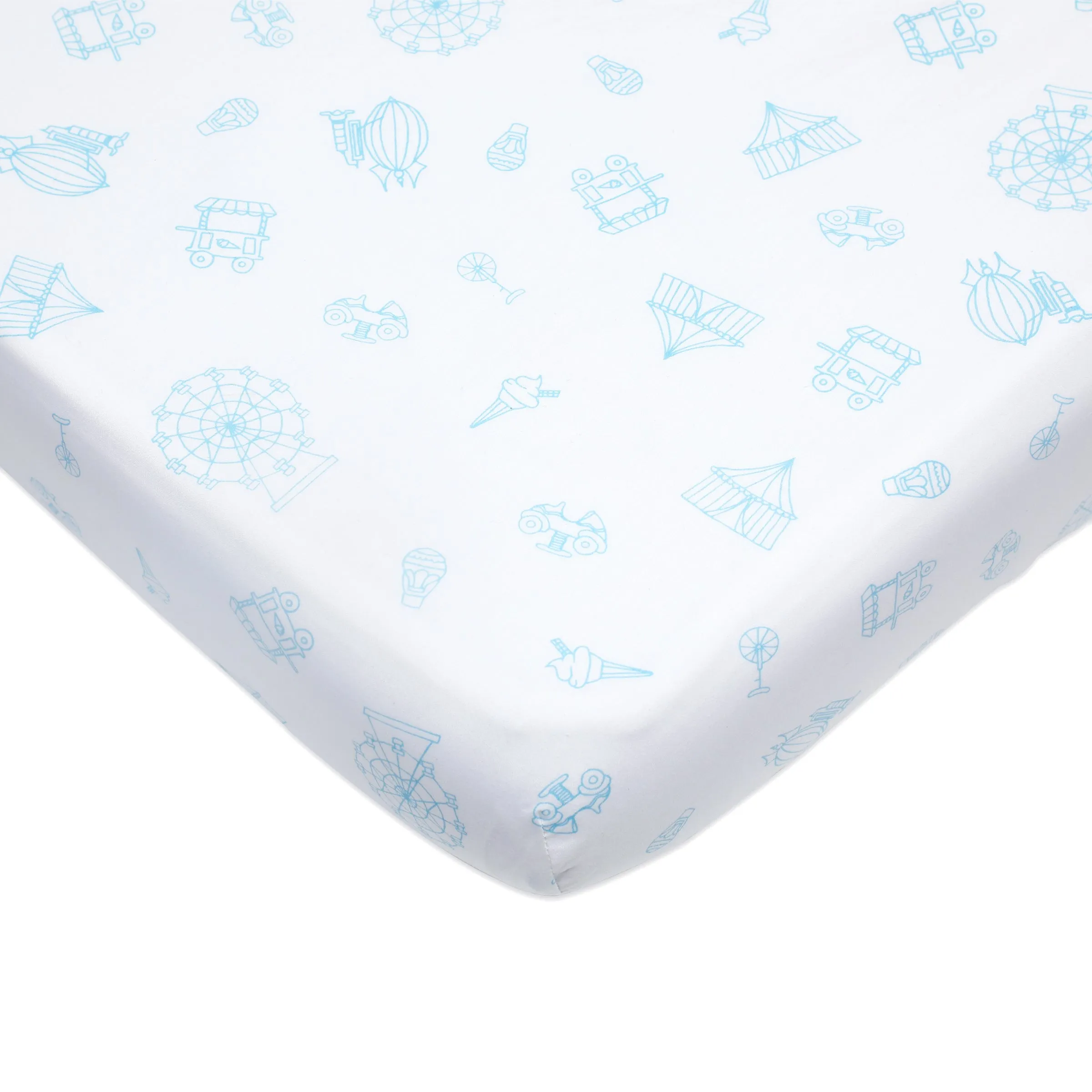 Organic Cotton Cot Bedding Set  Carnival  Blue