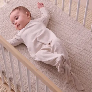 Ribbed Knotted Newborn Baby Gown & Hat