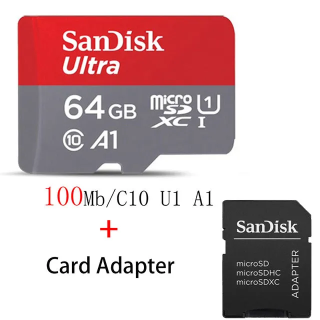 SanDisk Micro SD Card 100MB/s 256GB 128GB 64GB 32GB 16GB U1 Class 10 Memory Card microsd Flash TF Card with Card Adapter