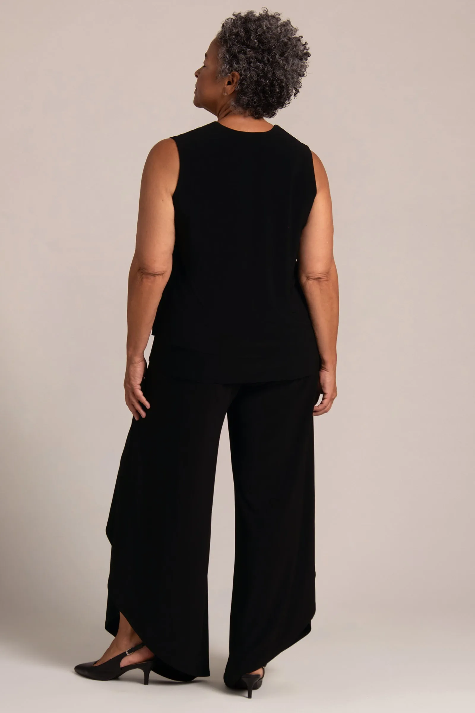 Sleeveless Double Layer Shell | Black