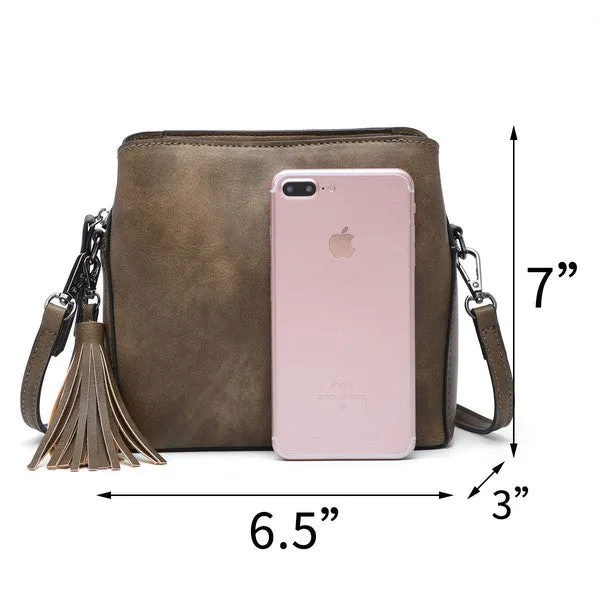 Small crossbody bag W guitar strap triple pockets