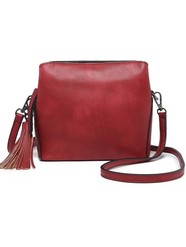 Small crossbody bag W guitar strap triple pockets