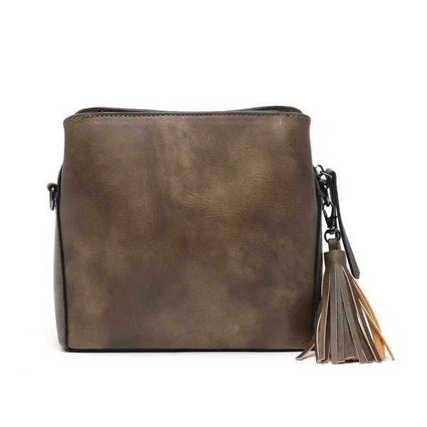 Small crossbody bag W guitar strap triple pockets