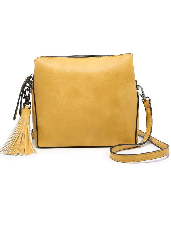 Small crossbody bag W guitar strap triple pockets