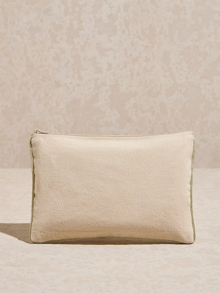 Westside Home Gold Floral Embroidered Pouch